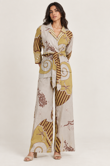 Olive Heritage Print Co-ord Set