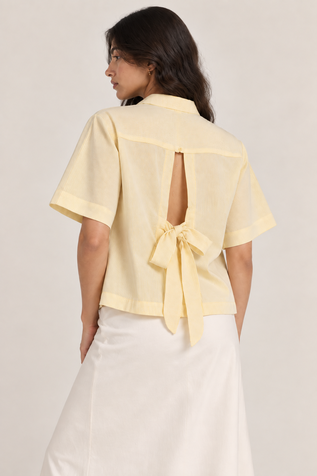 Buttercream Tie-Back Shirt